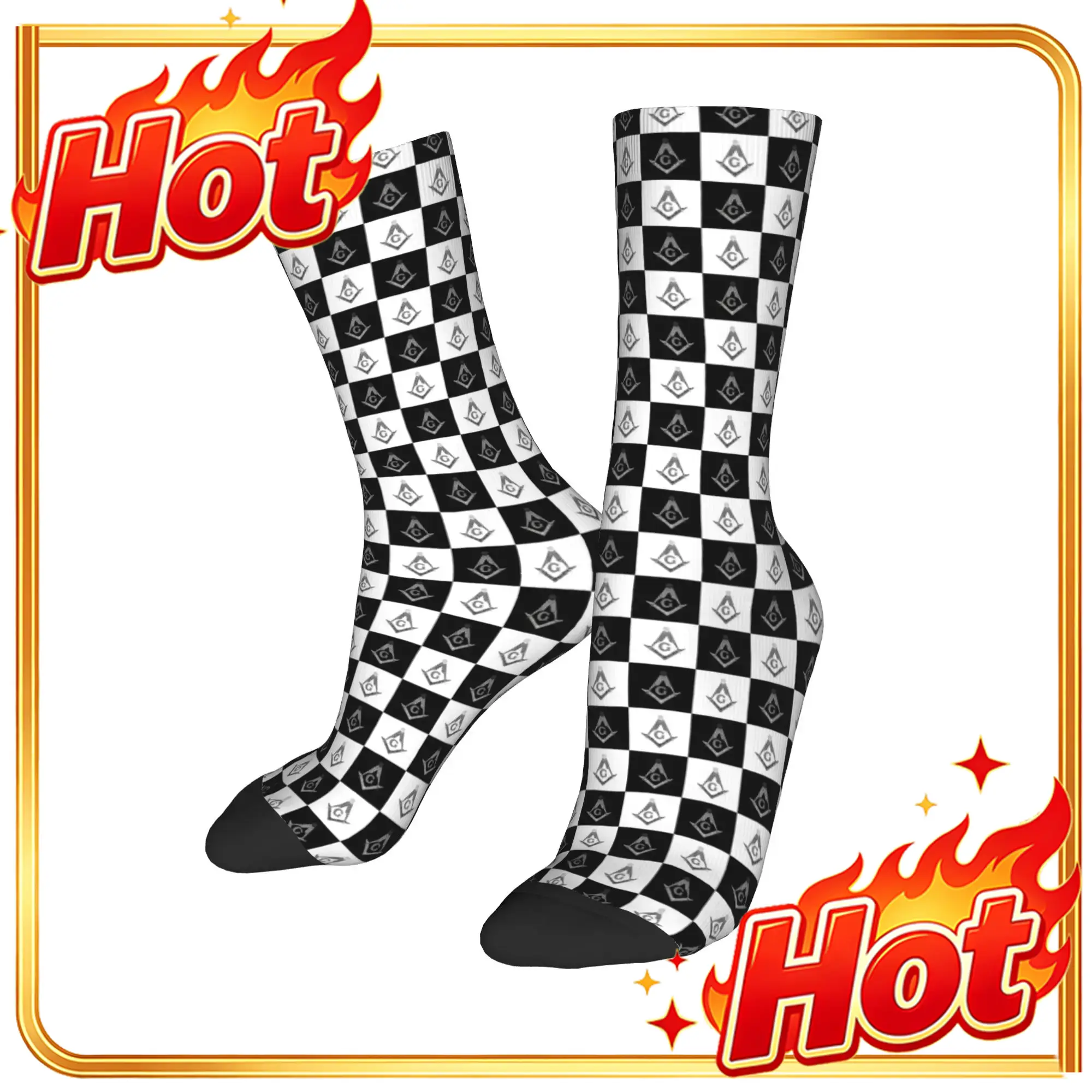 Custom Freemason Checkered Pat - Dress Sock Men recension och pris