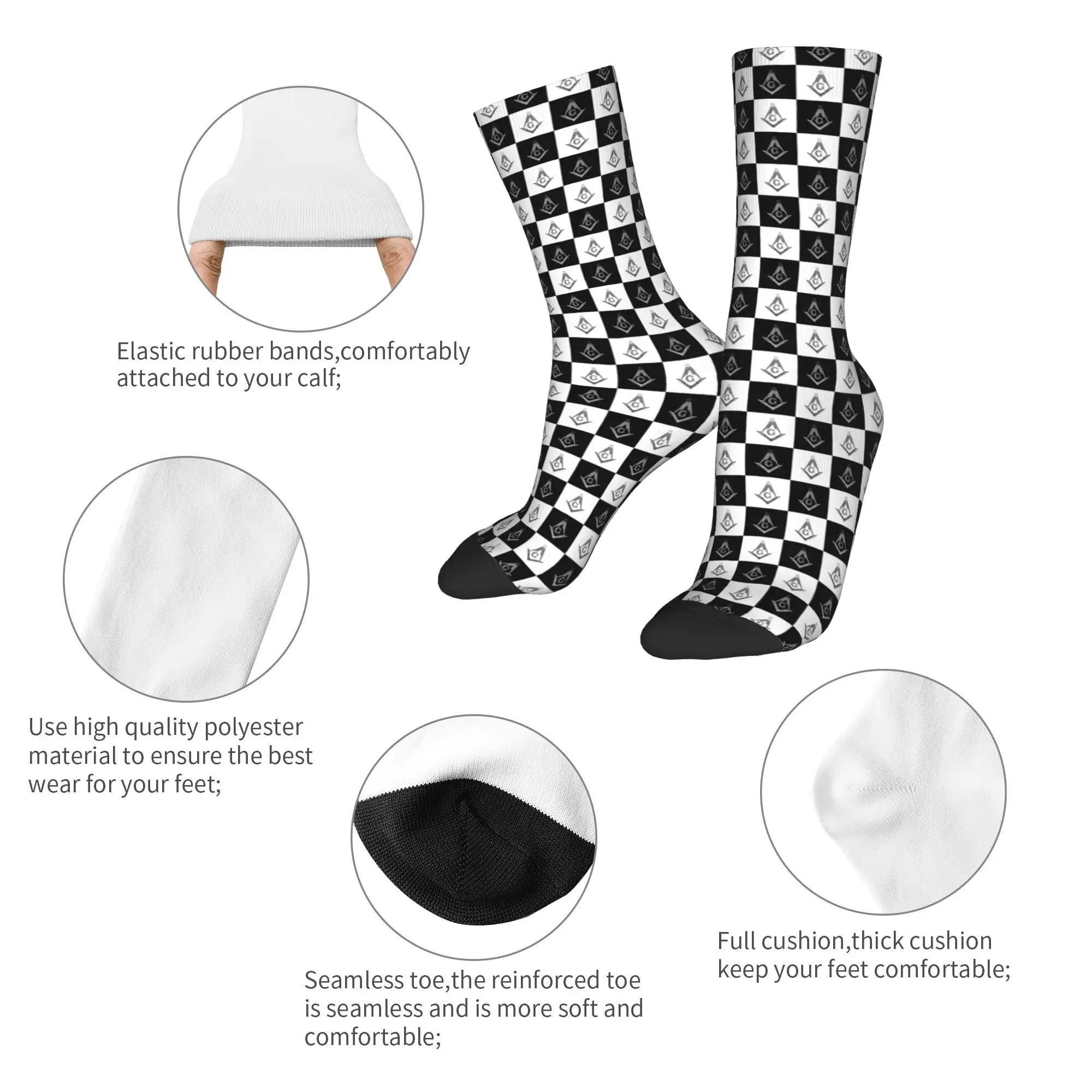 Custom Freemason Checkered Pat - Dress Sock Men recension och pris